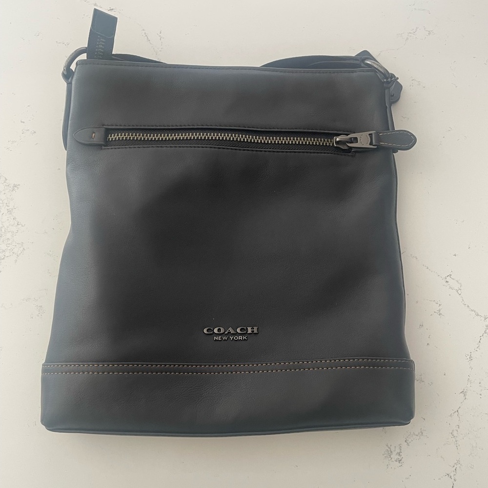 Coach Black Leather Messenger Bag